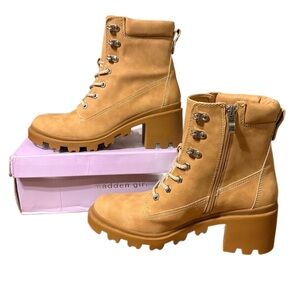 Madden Girl Tan Combat Boots